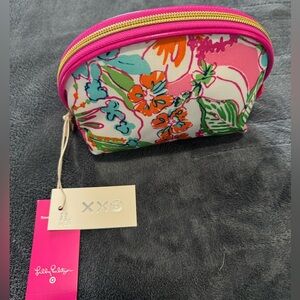 Lilly Pulitzer 🎯 Hot Pink Floral Zip Cosmetic Pouch